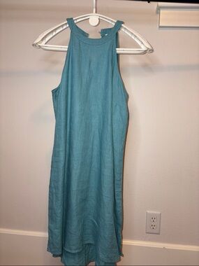 Sigrid Olsen Teal Linen Dress
